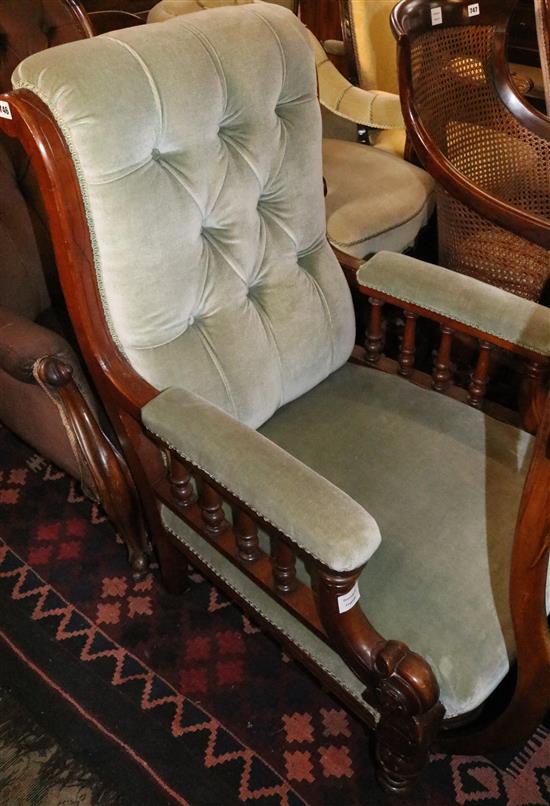 Late Victorian mahogany armchair